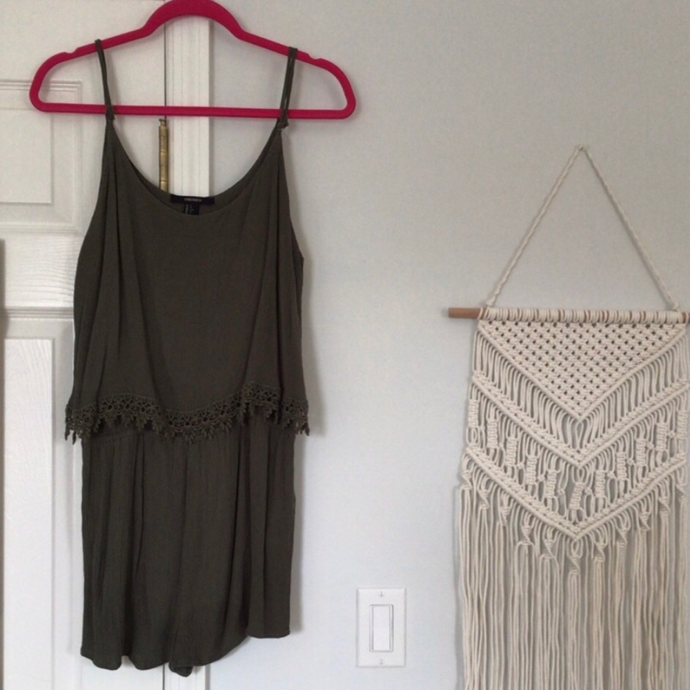 Women olive green romper